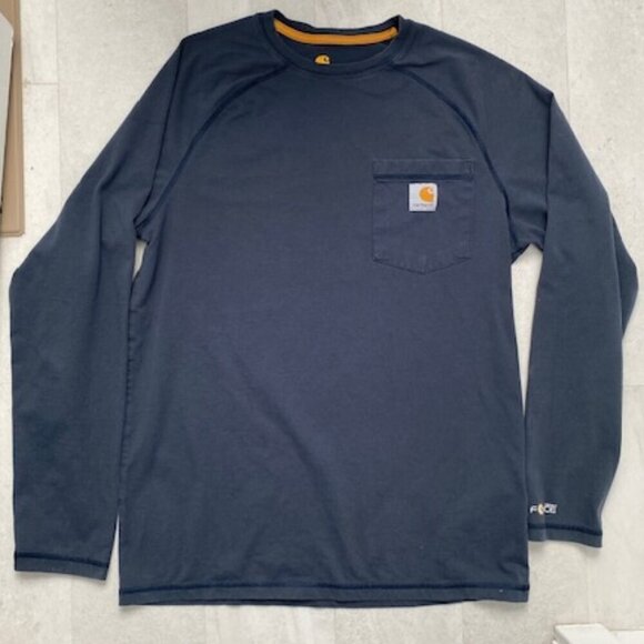 CARHARTT Force Long Sleeve Navy Blue Long Sleeve T Shirt Small - Picture 4 of 10